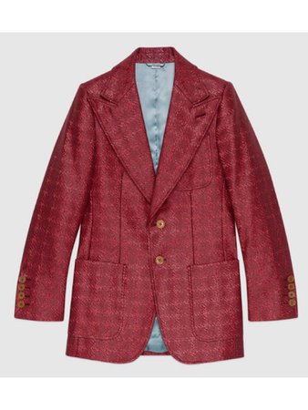 Gucci Red Tweed Blazer
