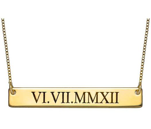 Roman numeral bar necklace by Belle & Ten