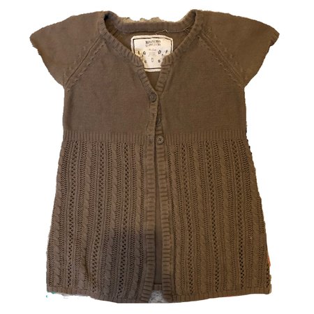 brown button up babydoll cardigan top