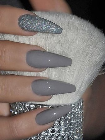 ﻿﻿gray shimmer nails - Google Search