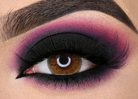 Black / Pink/Purple Eye Makeup