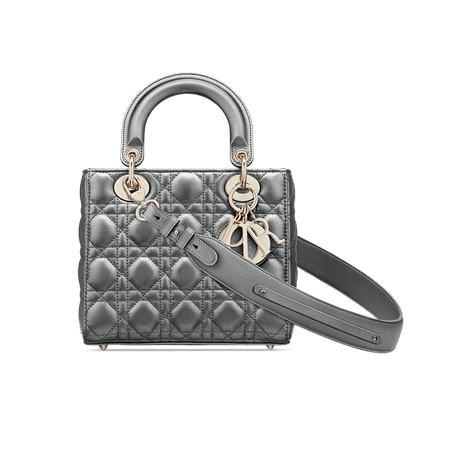My ABCDior Lady Dior Bag Metallic Steel Gray Cannage Calfskin - Bags - Women's Fashion | DIOR
