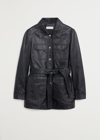 Saharian leather jacket - Women | Mango USA