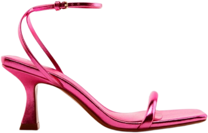 zara metallic pink heel
