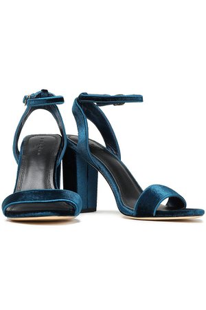 Petrol Velvet sandals | Sale up to 70% off | THE OUTNET | SANDRO | THE OUTNET