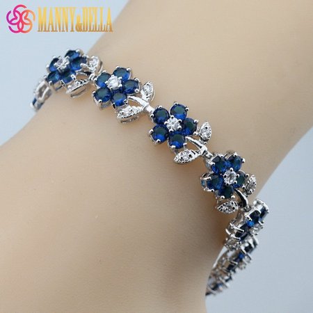Aliexpress.com : Buy Sterling Silver Excellent Flower Blue Zircon Bracelet Health Fashion Jewelry For Women Free Jewelry Box SL41 from Reliable jewelry mold making supplies suppliers on Della Jewelry
