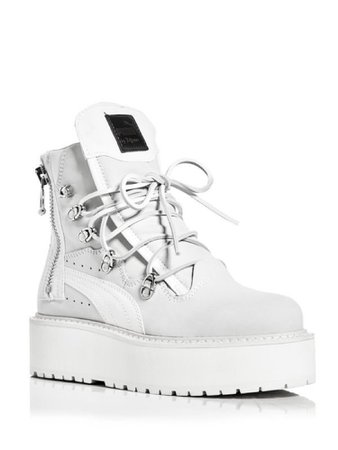 White sneaker boots