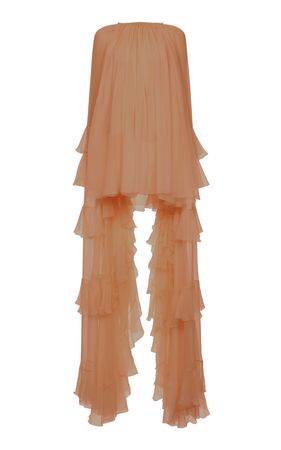 Ruffled Organic Silk Mini Cape Dress By Chloé | Moda Operandi