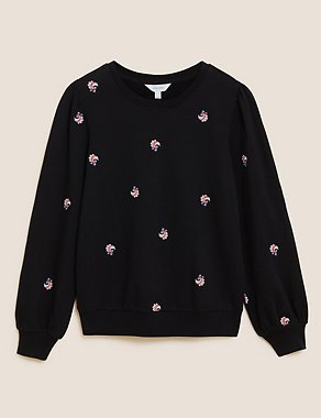 Pure Cotton Embroidered Sweatshirt | Per Una | M&S