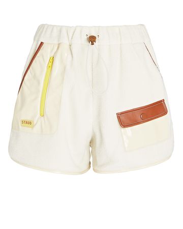 STAUD Sapling Fleece Shorts In White | INTERMIX®