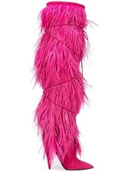 pink feather boots - Google Search