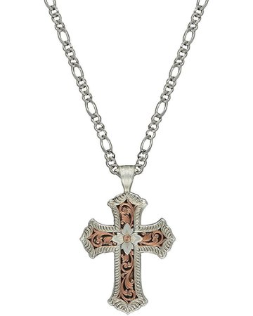 Montana Silversmiths Retro Cross Pendant Necklace | Sheplers