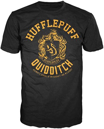 Amazon.com: Harry Potter Hufflepuff Quidditch Mens Hogwarts T-shirt (Large, Black): Clothing