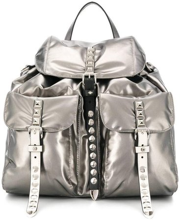 stud detail coated backpack