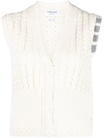 Thom Browne Cable Knit Vest Top - Farfetch