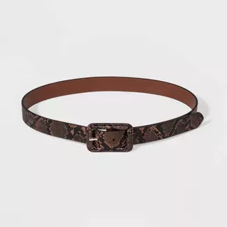 Women's Covered Buckle Snake Belt - Wild Fable™ Brown : Target