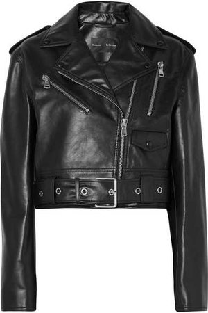 Proenza Schouler | Cropped leather biker jacket | NET-A-PORTER.COM