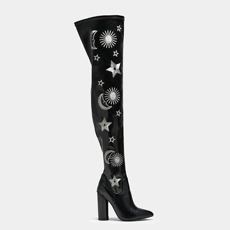 ASTRID Silver Star and Moon Long Boots | Koi