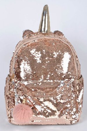 Unicorn Sequin Backpack In Rose Gold Only 1 Left - Girls Toddler Clothing