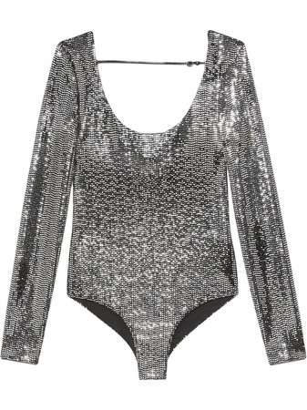 Shop Gucci metallic effect bodysuit with Express Delivery - FARFETCH