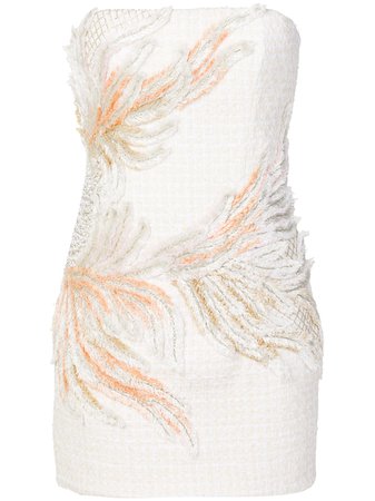 BALMAIN textured strapless dress $5,995