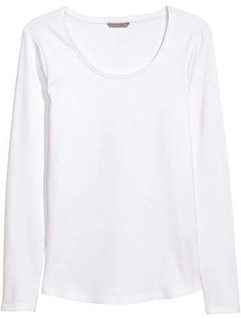 H&M+ Jersey Top - White