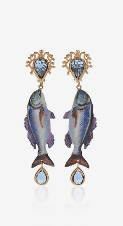 blue fish earrings