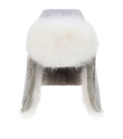 Cashmere and fur hat