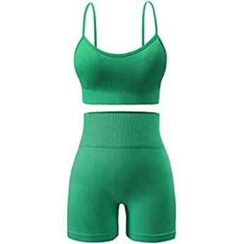Amazon.com: Chiphell Ribbed Workout Sets for Women 2 Piece Square Neck Crop Top and High Waist Biker Shorts Seamless Activewear Tracksuit : Clothing, Shoes & Jewelry
