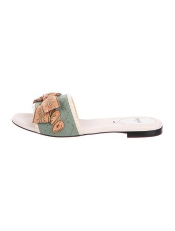 Fendi Knit Slide Sandals - Shoes - FEN95763 | The RealReal