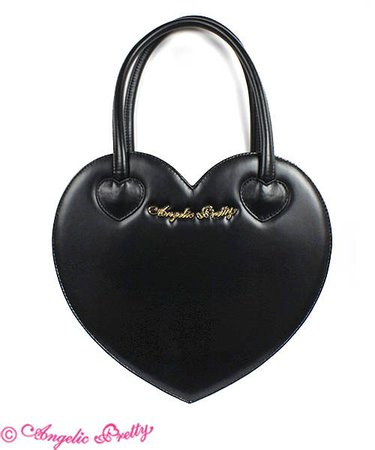 Love Heart Logo Bag - Black [192BG01-180133-bk] - $108.00 : Angelic Pretty USA