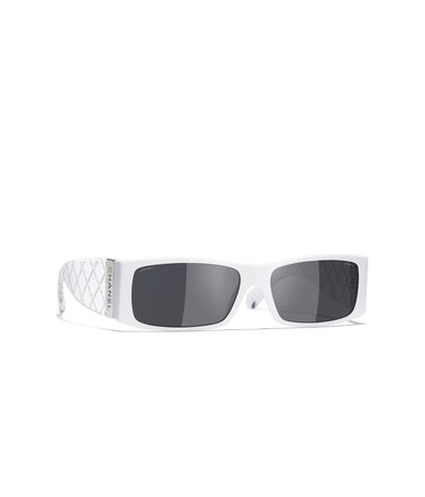 Chanel Rectangle Sunglasses White eyewear, CHANEL