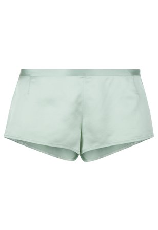 Silk Mint Green Silk Sleep Shorts | La Perla