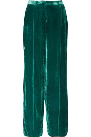 Zuhair Murad | Pantalon large en velours à finitions en satin | NET-A-PORTER.COM