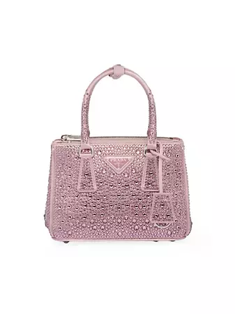 Shop Prada Galleria Satin Mini Bag With Crystals | Saks Fifth Avenue