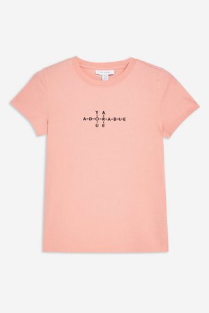 Adorable Crossword T-Shirt | Topshop Pink