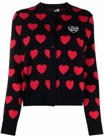 Love moschino heart print cardigan