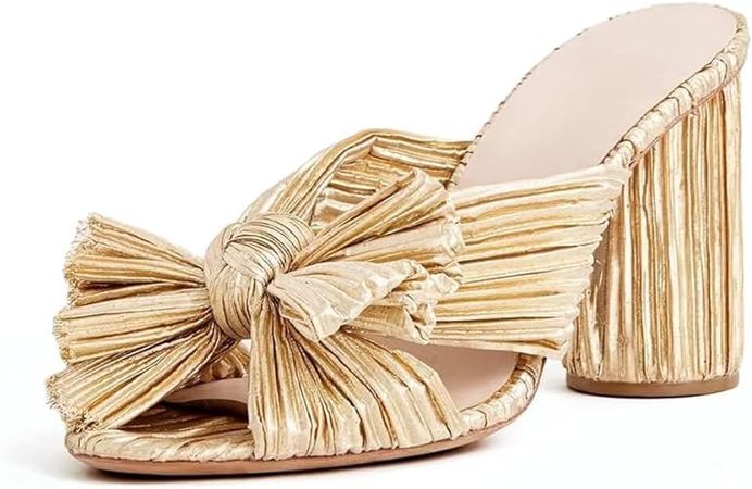Amazon.com | VIMISAOI Womens High Block Chunky Heel Sandals Fashion Open Toe Ankle Buckle Strap Pleated Bow Heel Sandals Wedding Dress Shoes Pumps | Walking