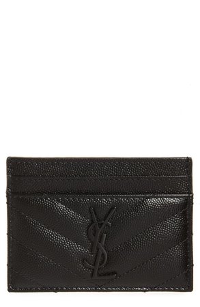 Saint Laurent Monogram Leather Card Case | Nordstrom