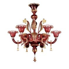 Orsetti Red Glass Chandelier