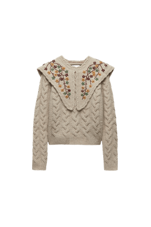 EMBROIDERED KNIT SWEATER