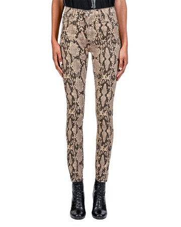 Black Orchid Christie Super High-Rise Python-Print Jeans | Neiman Marcus