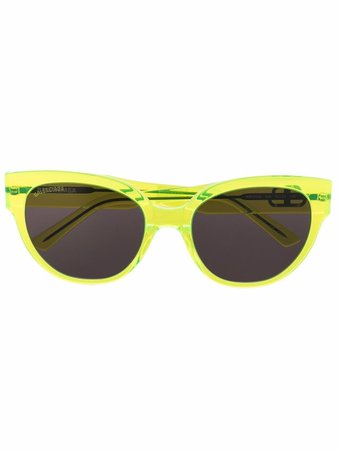 Shop Balenciaga Eyewear neon round-frame sunglasses with Express Delivery - FARFETCH