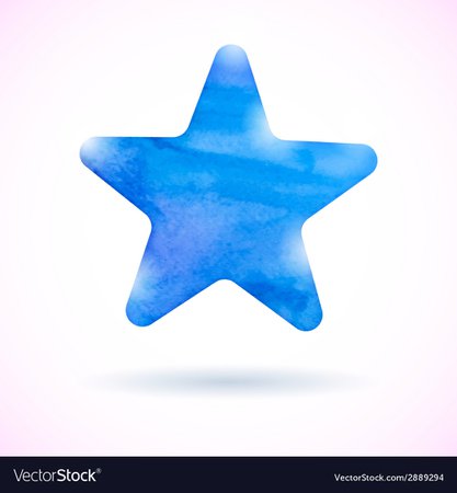 Blue watercolor star Royalty Free Vector Image