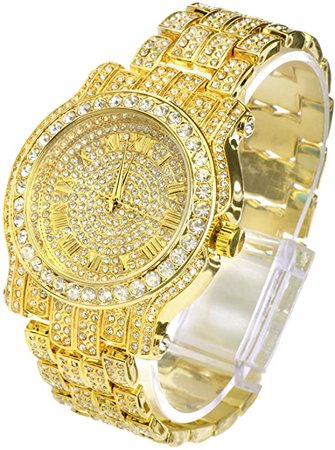 Amazon.com: Iced Out Watch - Gold: Watches