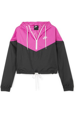 Nike | Two-tone cropped hooded shell jacket | NET-A-PORTER.COM
