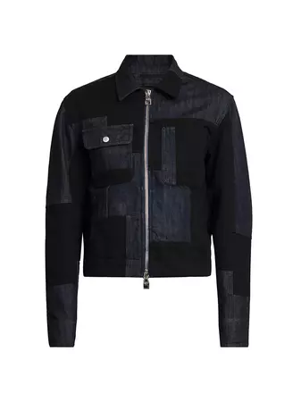 Shop Alexander McQueen Patchwork Denim Jacket | Saks Fifth Avenue