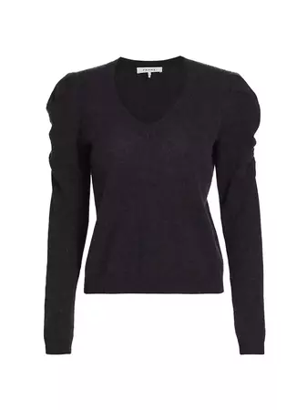 Shop Frame Ruched Cashmere-Blend Sweater | Saks Fifth Avenue
