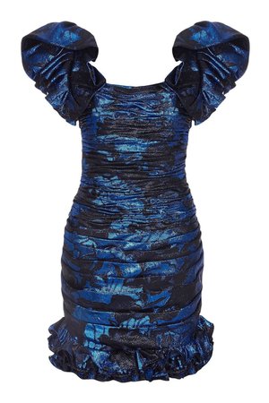 Ungaro 1980s Blue & Black Lame Cocktail Dress UK Size 8 | Etsy