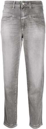 High-Rise Tapered Cropped Jeans